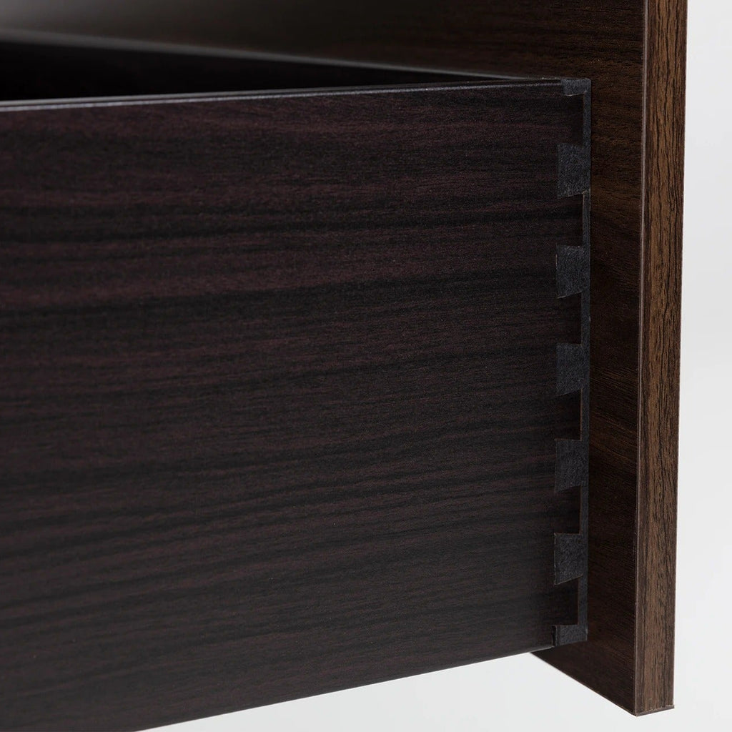 Dark Brown Industrial Style Two Drawer Nightstand