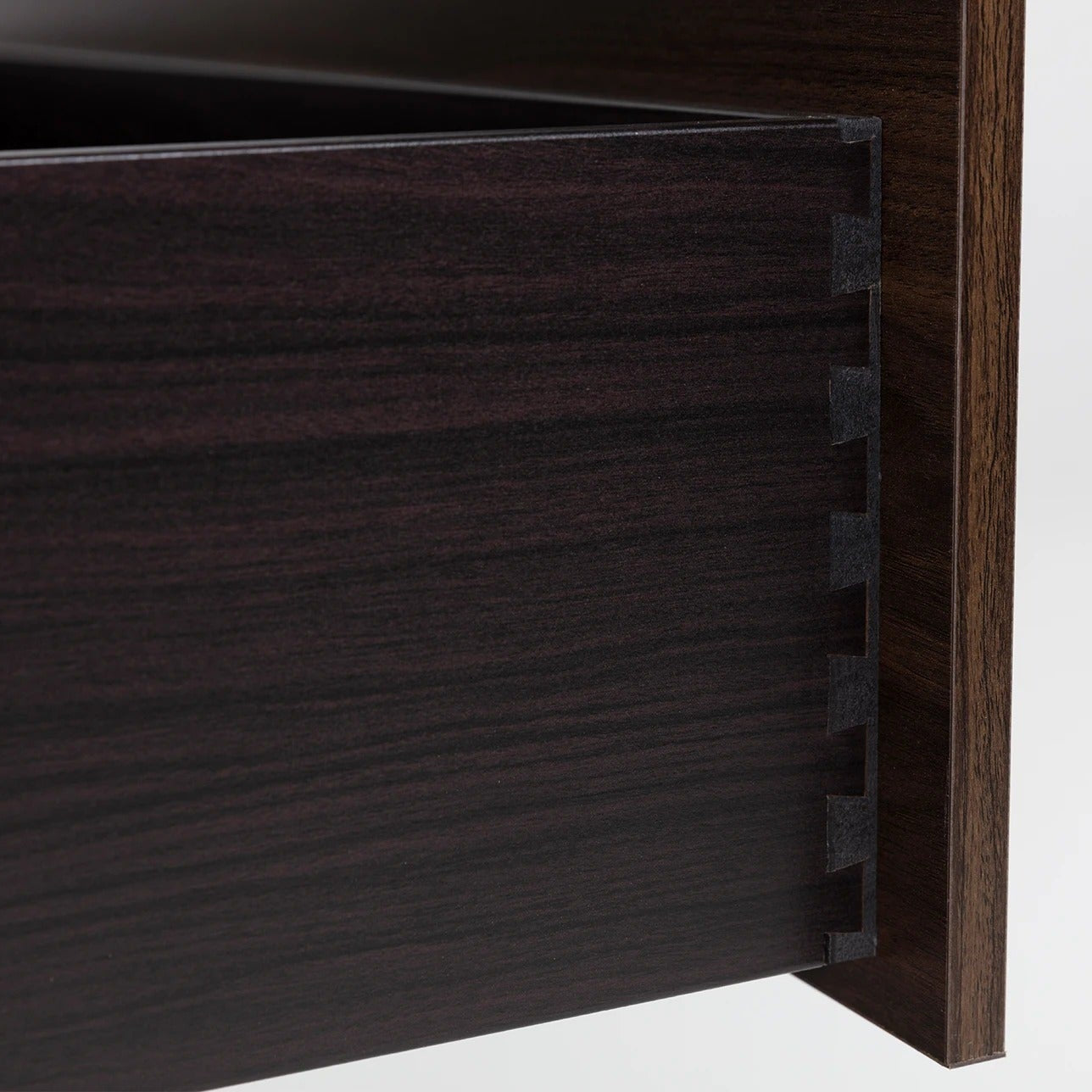 Dark Brown Industrial Style Two Drawer Nightstand