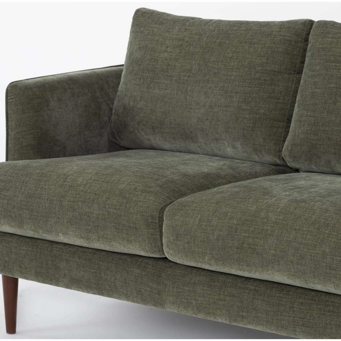 Dark Green Three Seater Vintage SStyle Fabric Sofa