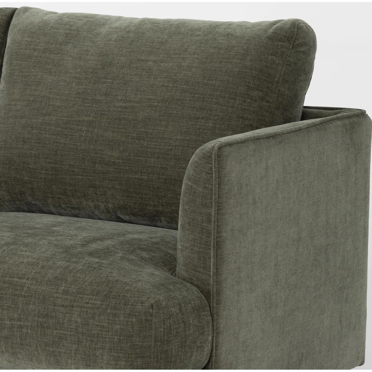 Dark Green Three Seater Vintage SStyle Fabric Sofa