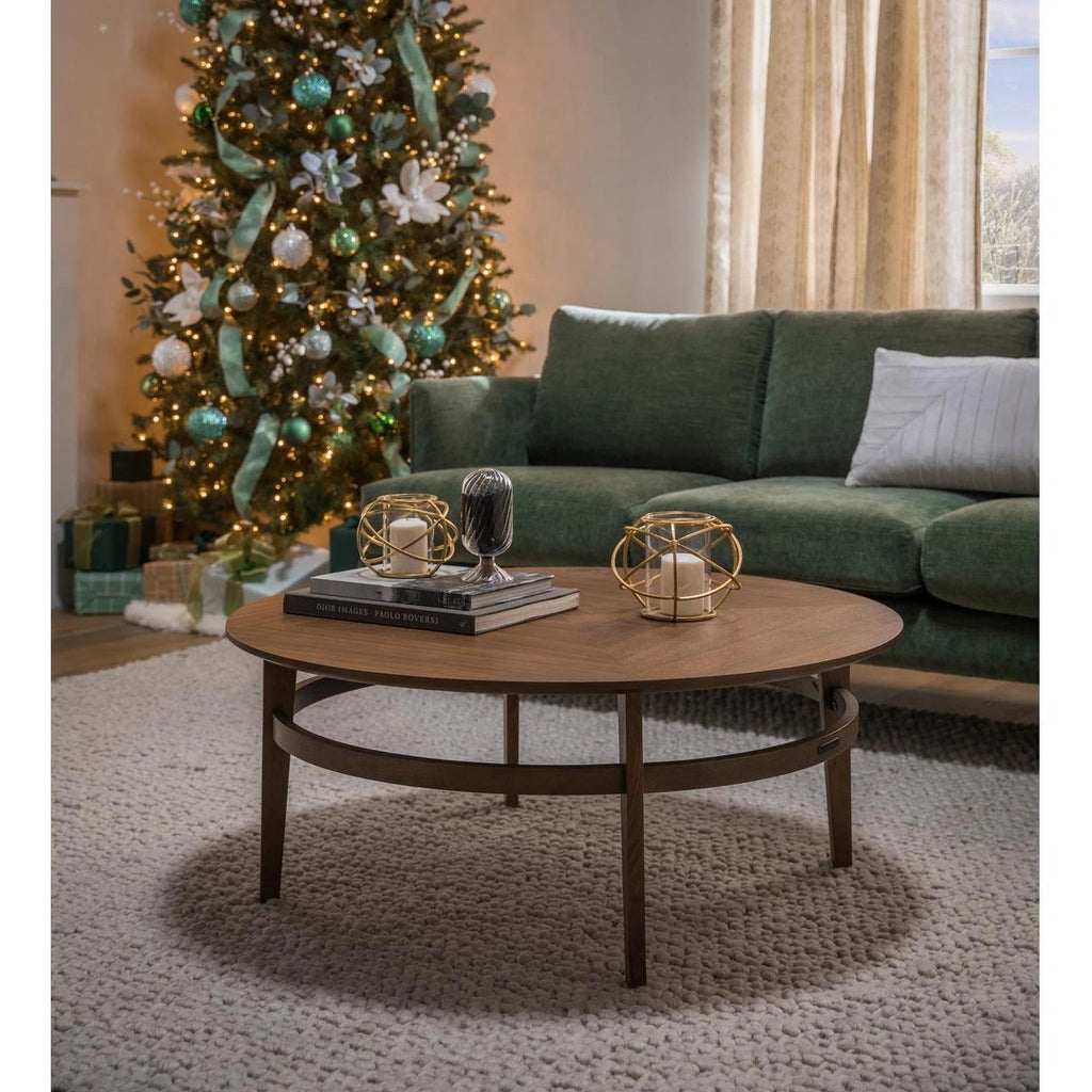 Dark Green Three Seater Vintage SStyle Fabric Sofa