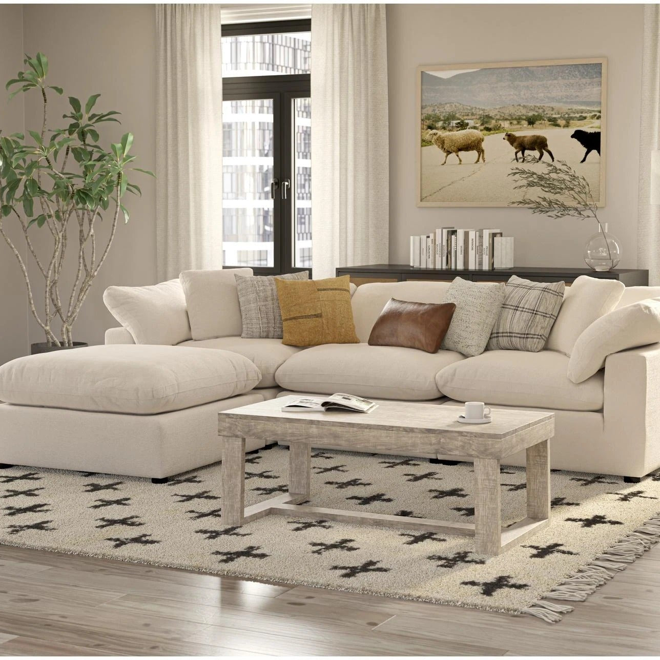 Fabric Corner Sectional Sofa