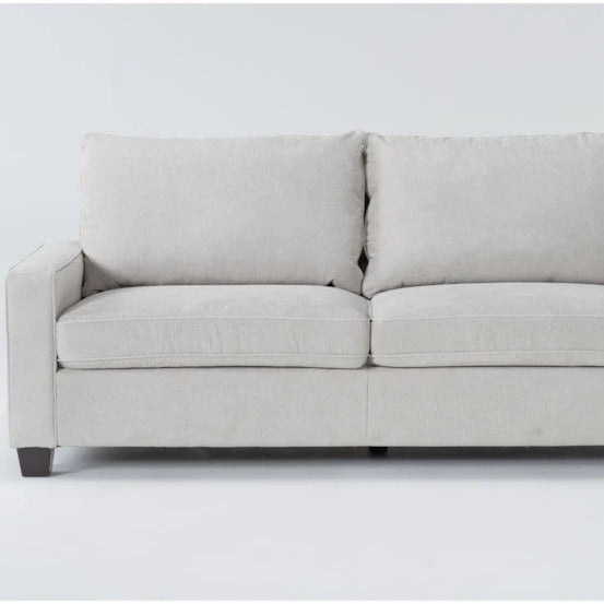 Light Grey Fabric Straight Back Sofa For Two