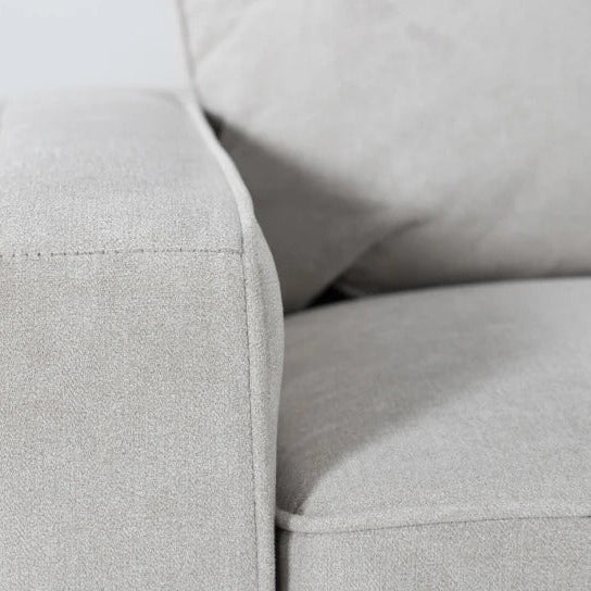 Light Grey Fabric Straight Back Sofa For Two