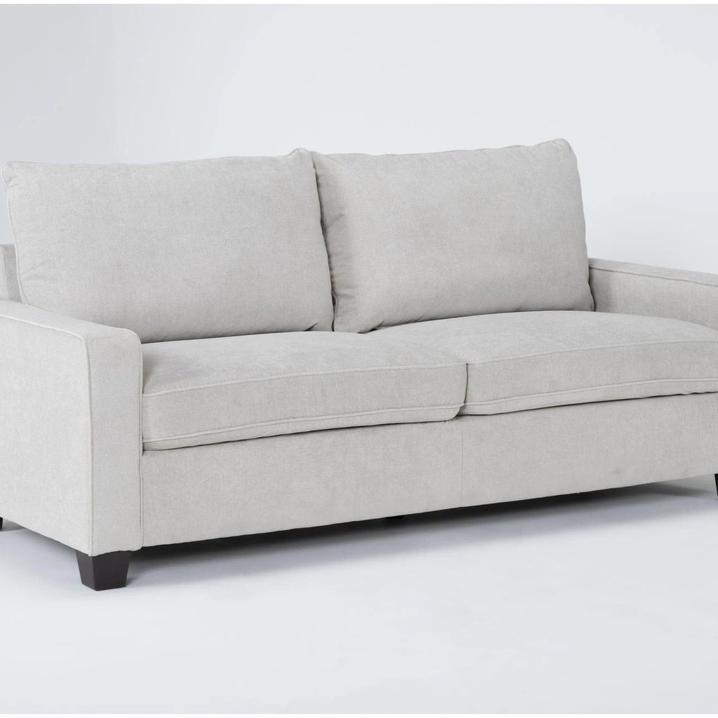 Light Grey Fabric Straight Back Sofa For Two