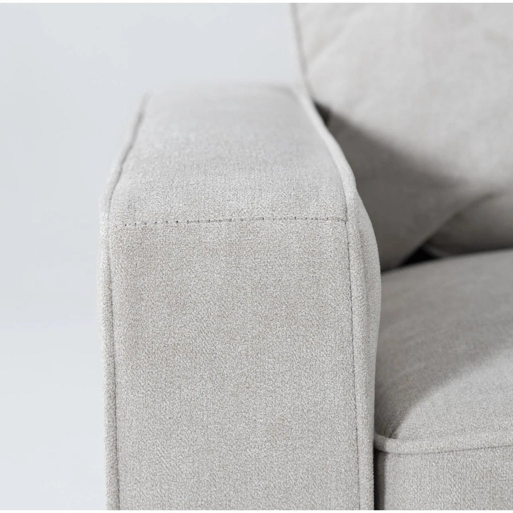 Light Grey Fabric Straight Back Sofa For Two