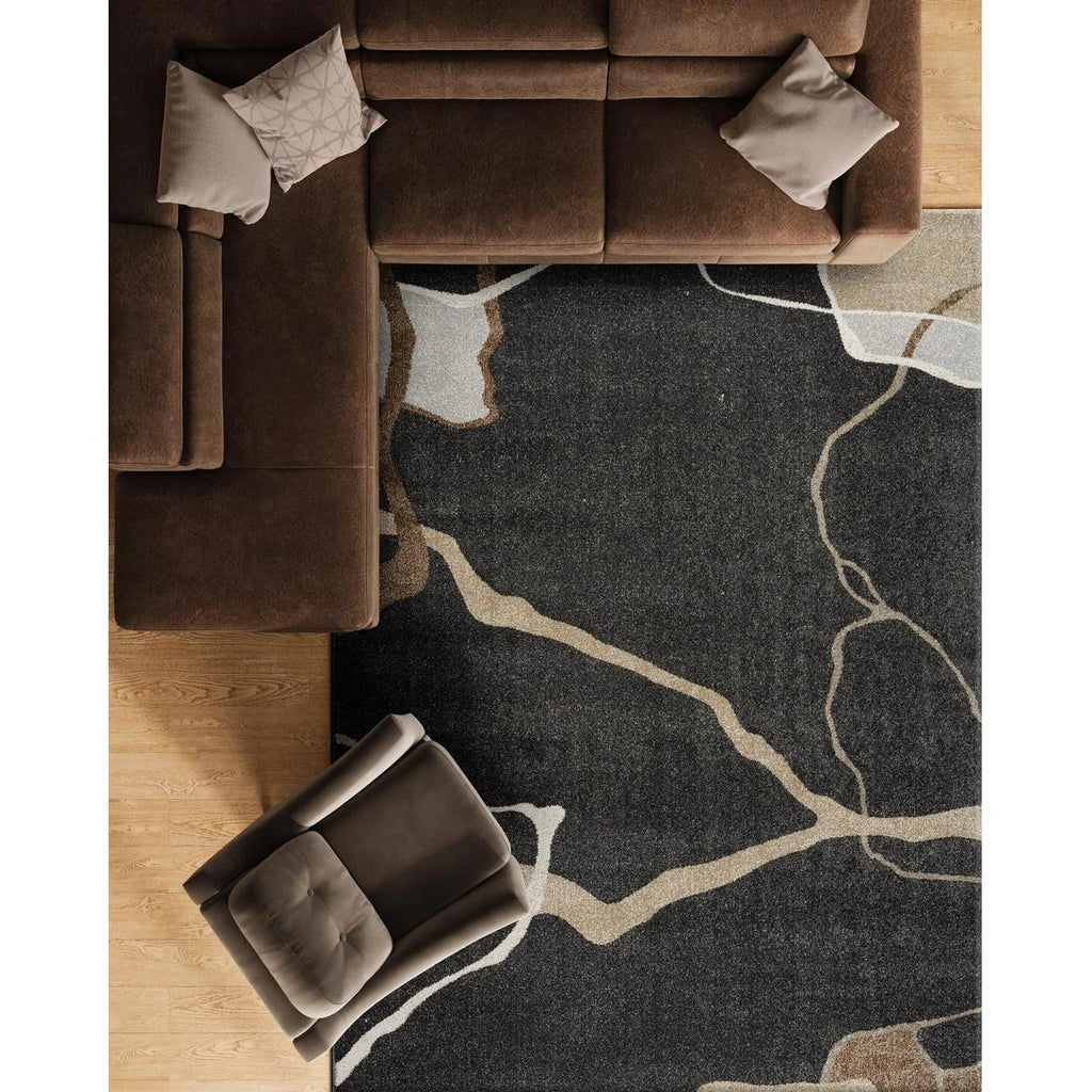 Minimalist Indoor Rug With A Black Background