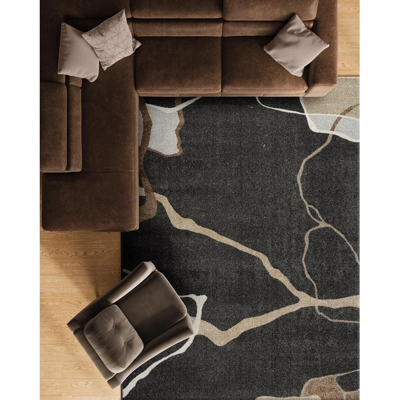 Minimalist Indoor Rug With A Black Background