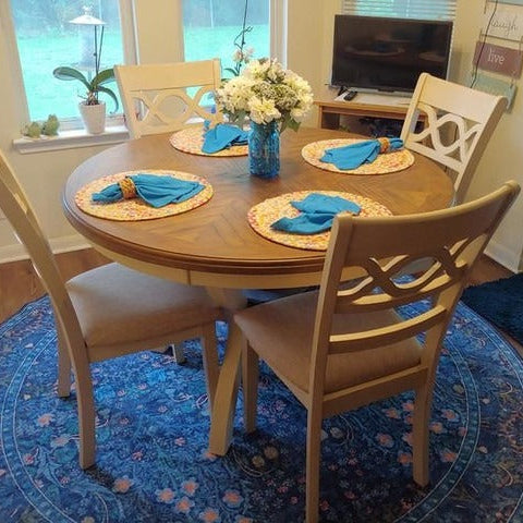 Round Solid Wood Dining Table Set