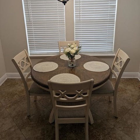 Round Solid Wood Dining Table Set