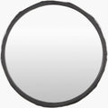 Round Wall Mounted Decorative Mirror With A Black Frame