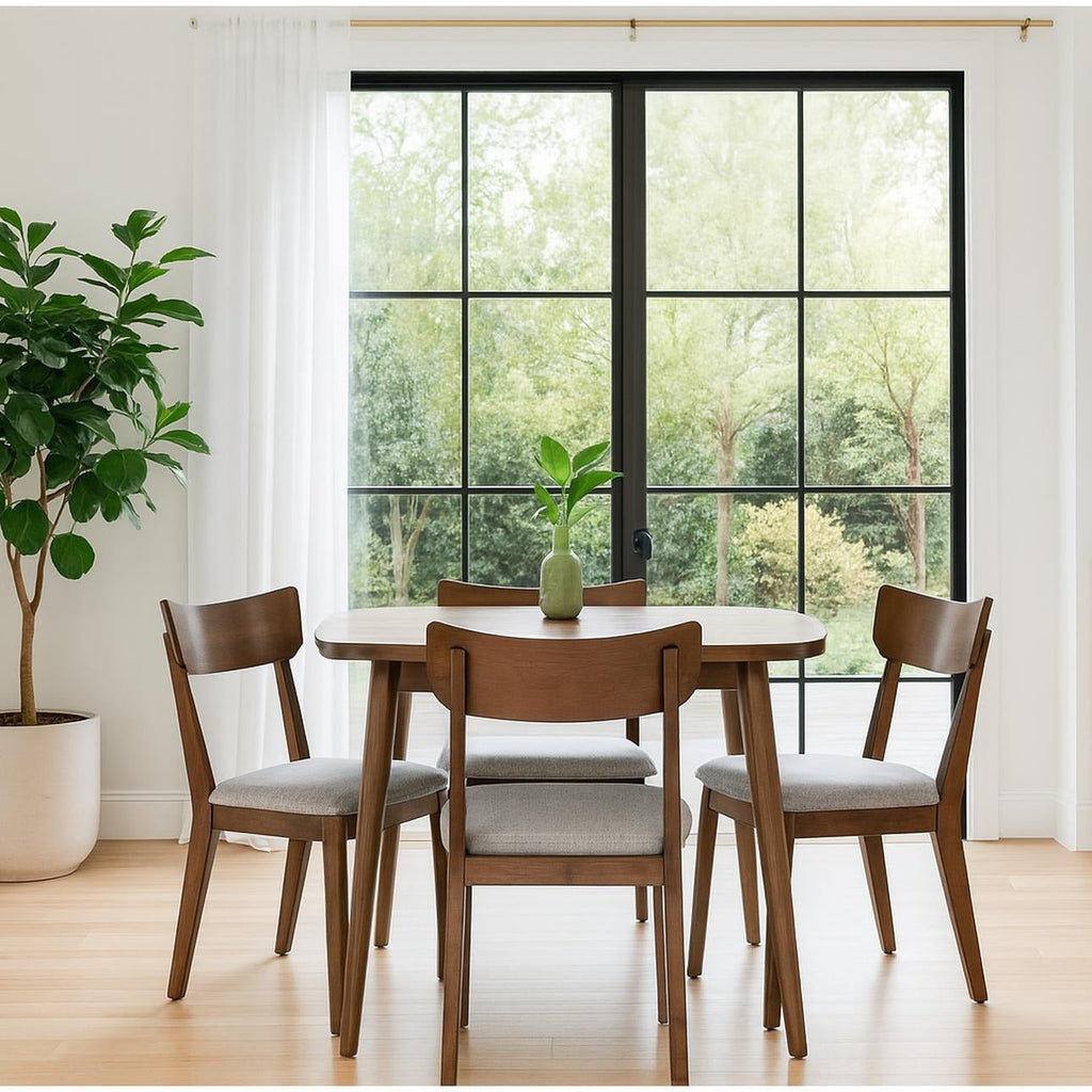 Solid Wood Dining Table And Four Chair Set