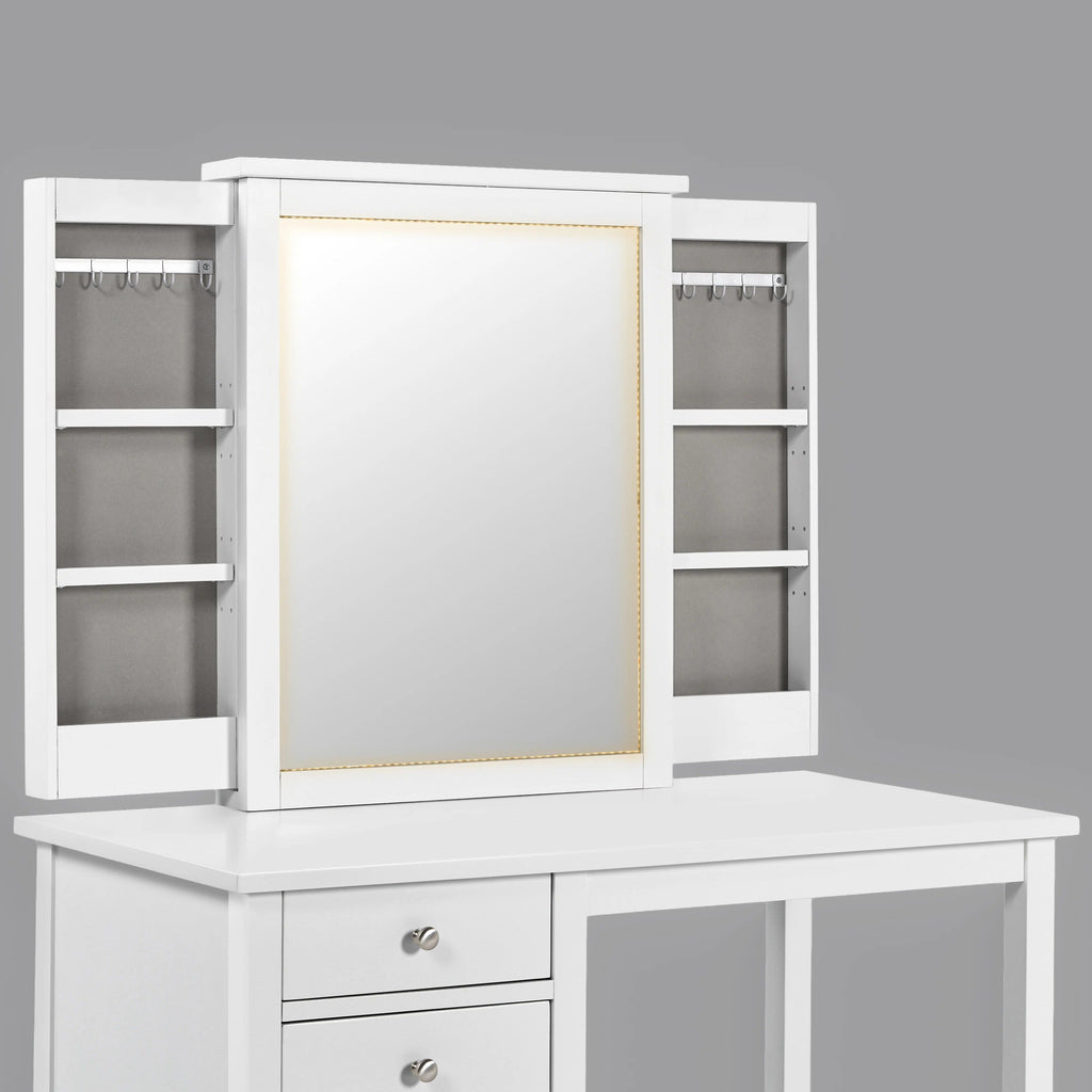 Three Drawer Vanity With Mirror