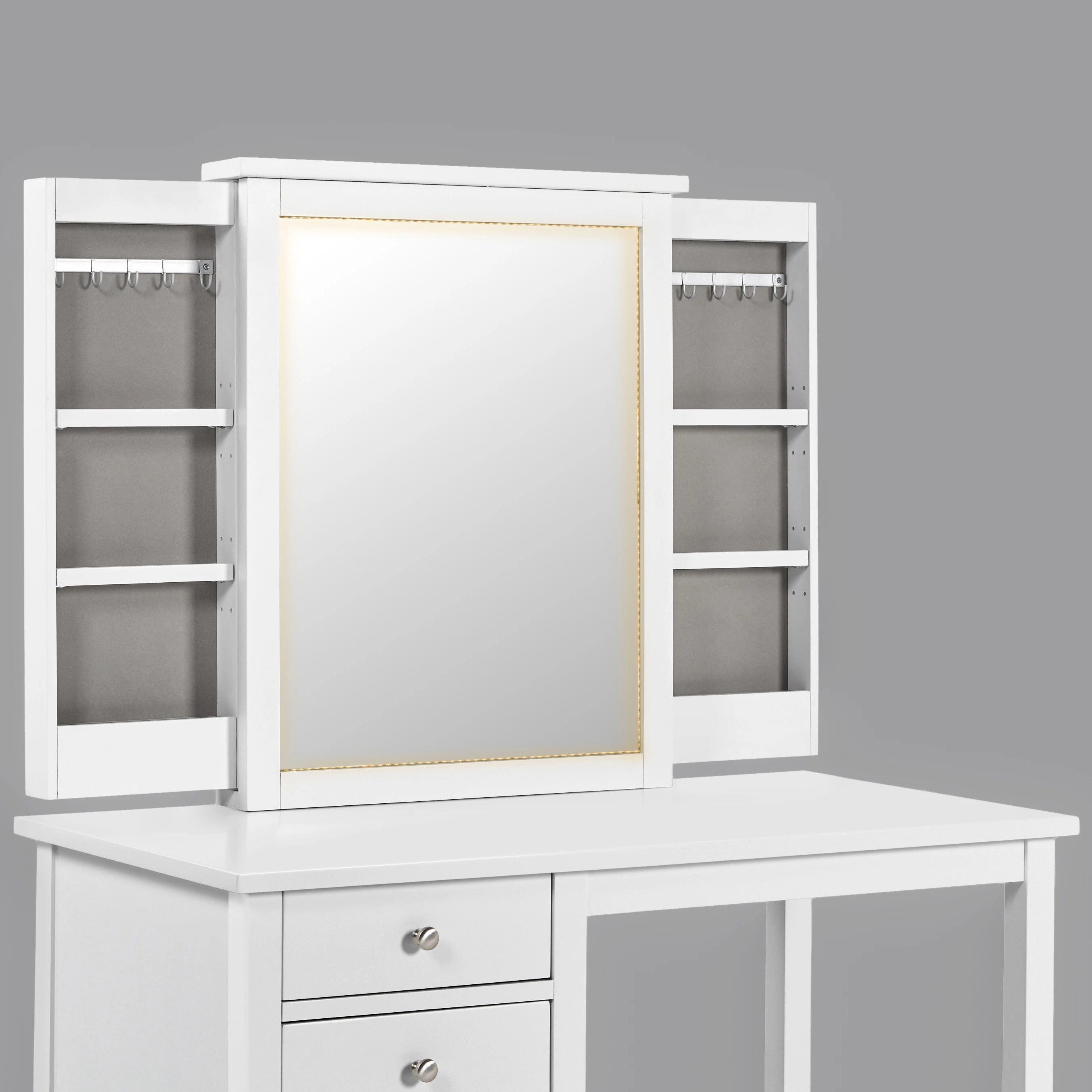 Three Drawer Vanity With Mirror