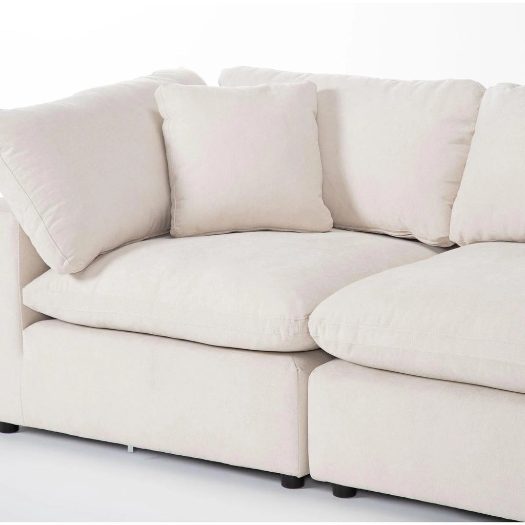Three Section Modular Straight Line Fabric Sofa