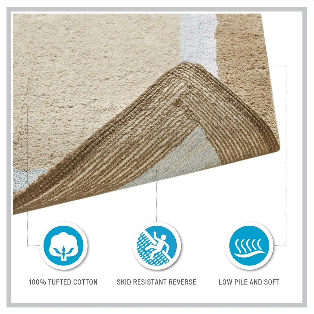 Tri Color Bordered Runner Rug