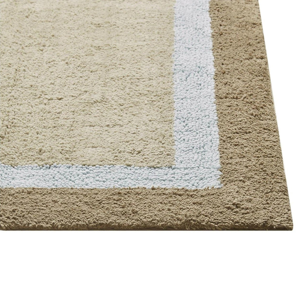 Tri Color Bordered Runner Rug