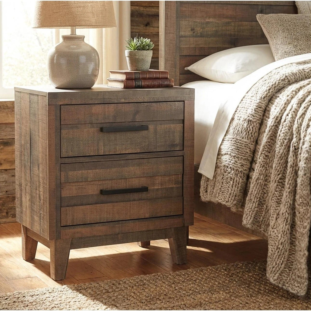 Vintage Style Wood Grain Nightstand