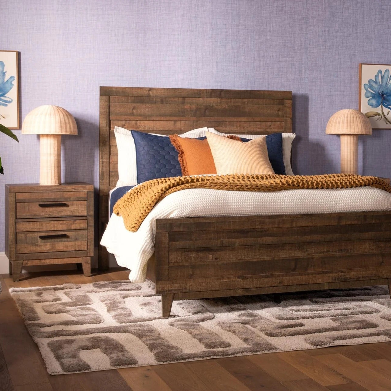 Vintage Style Wood Grain Nightstand