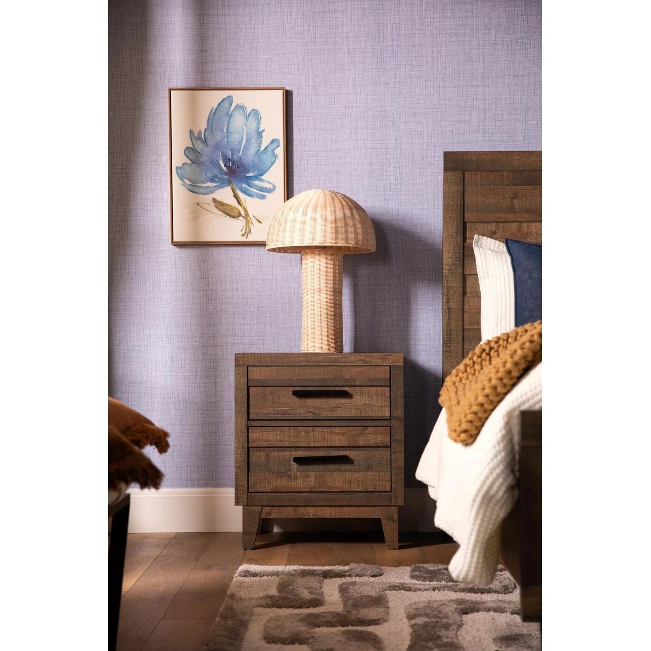 Vintage Style Wood Grain Nightstand